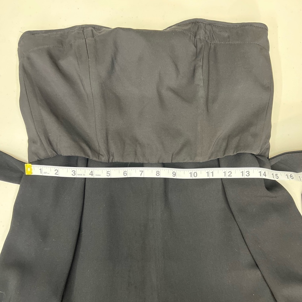 Nicholas Black Crepe Strapless Wide Leg Jumpsuit Size 4 - Picture 11 of 12